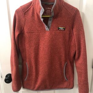 LL bean pullover burnt orange XS